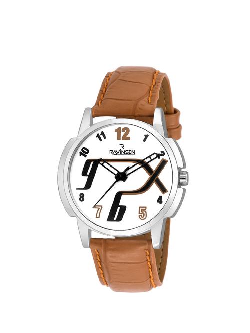 Ravinson 3522SL New White Dial Leather Strap Stylish Casual Analog Watch - For Men - 14483242 - Standard Image - 1