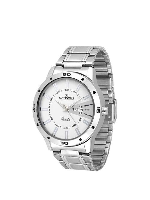 Ravinson R1702SM02D New Day Date White Dial Stainless Steel Latest Analog Watch - For Men - 14483256 - Standard Image - 1