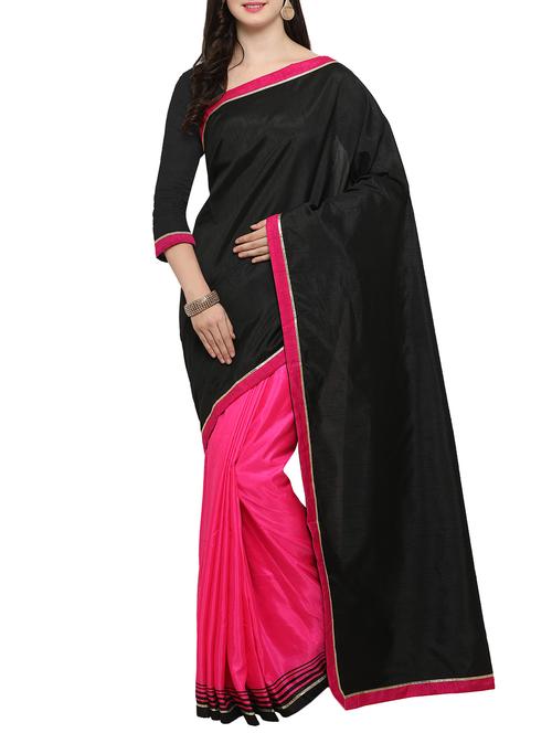 black and pink half and half saree - 14483596 - Very Small Image - 1