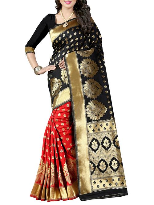 black banarasi saree with blouse - 14483678 - Very Small Image - 1