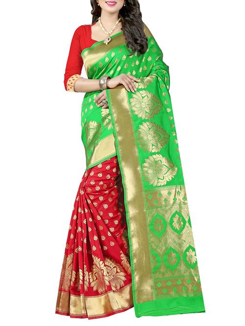 green banarasi saree - 14483680 - Very Small Image - 1