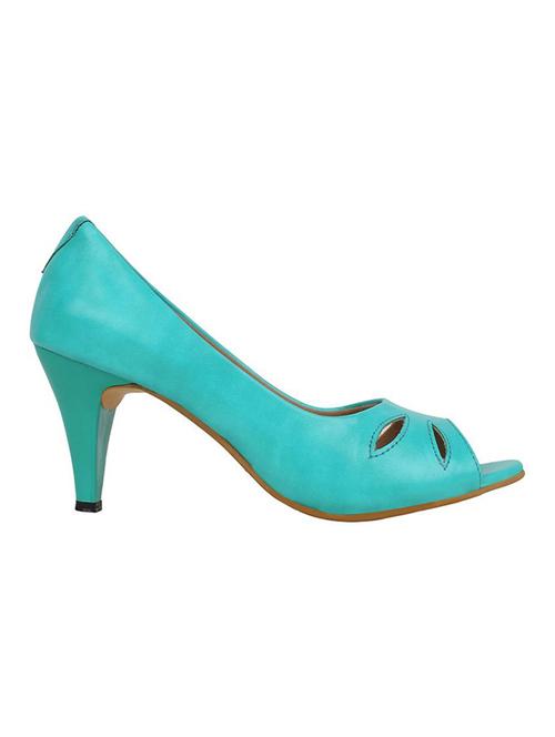 turquoise faux leather closed back sandals - 14483749 - Standard Image - 1