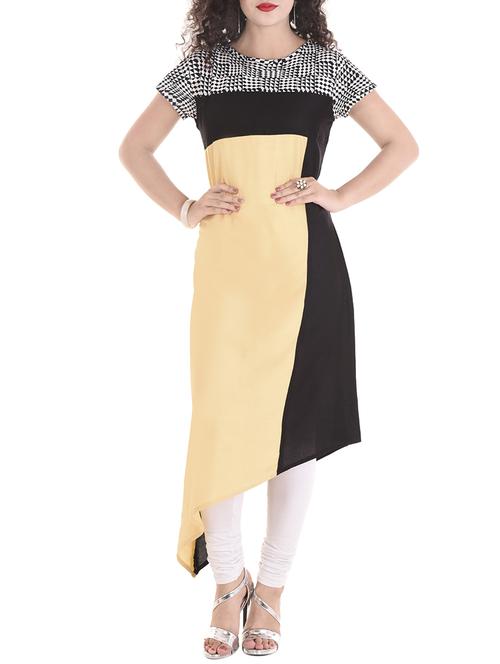 multicolored rayon asymmetric kurta - 14483757 - Very Small Image - 1