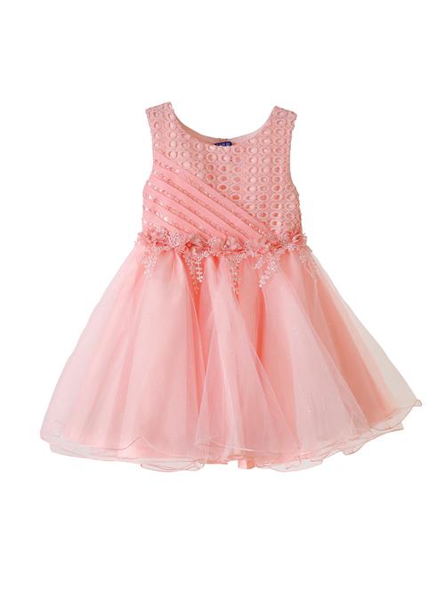 pink polyester frock - 14483774 - Standard Image - 1