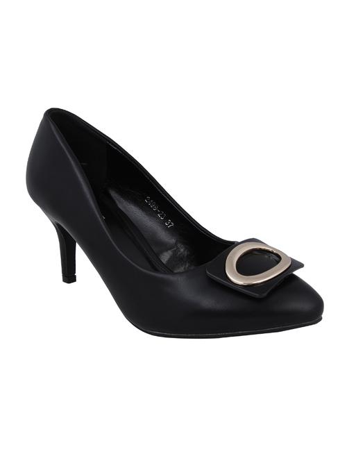 black faux leather slip on pumps - 14484407 - Very Small Image - 1