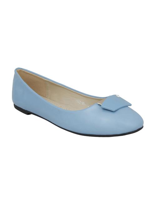 blue faux leather slip on ballerina - 14484460 - Standard Image - 1