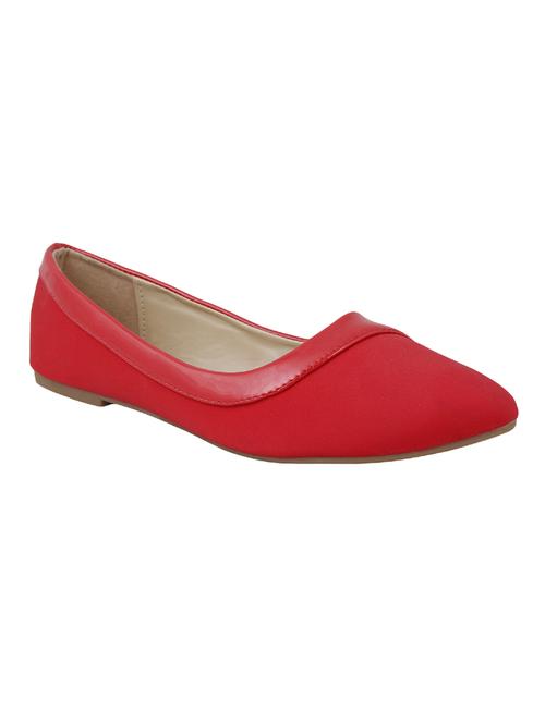 red faux leather slip on ballerina - 14484473 - Standard Image - 1