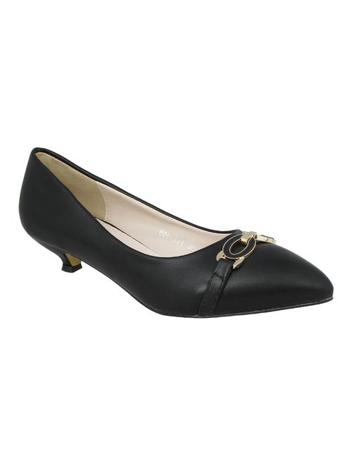 black faux leather slip on ballerina - 14484486 - Standard Image - 1