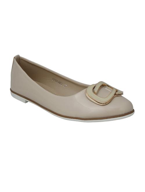 beige faux leather slip on ballerina - 14484495 - Standard Image - 1