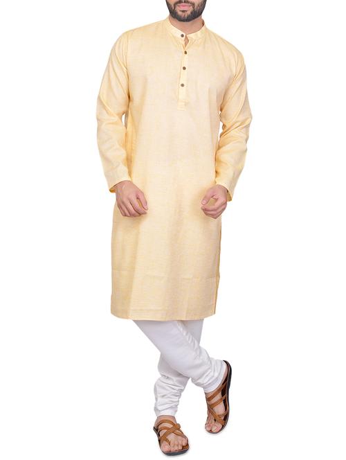 PAROKSH yellow cotton long kurta - 14484755 - Standard Image - 1
