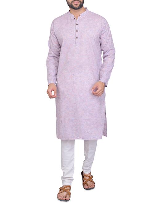 PAROKSH purple cotton long kurta - 14484760 - Standard Image - 1
