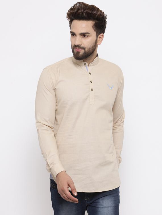 beige cotton casual shirt - 14484774 - Zoom Image - 1