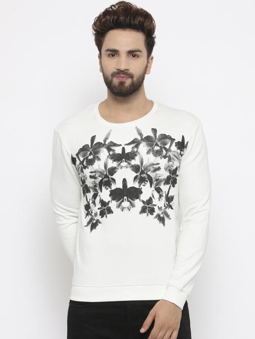 white cotton chest print sweatshirt - 14484828 - Standard Image - 1