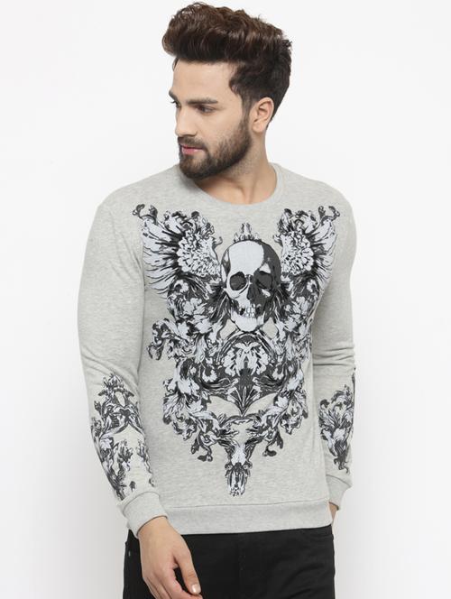 grey cotton printed all over print sweatshirt - 14484839 - Standard Image - 1