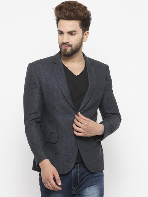 blue wool & polyester blend casual blazer - 14484867 - Very Small Image - 1