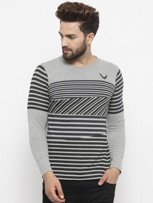 grey cotton front print t-shirt - 14484871 - Very Small Image - 1