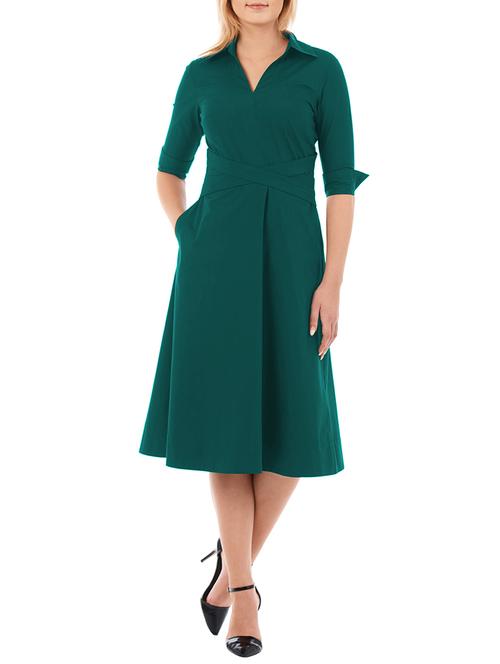 i WEAR MY STYLE green cotton jersey cocktail dress - 14485375 - Very Small Image - 1