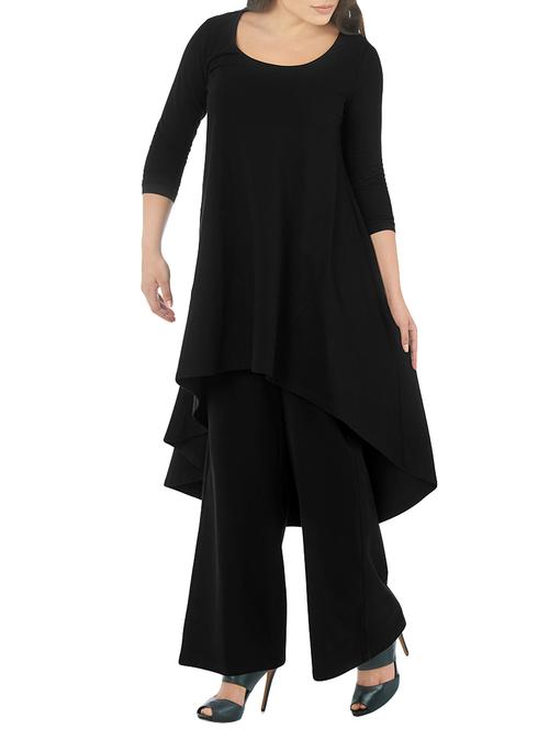 I WEAR MY STYLE black cotton blend set - 14485389 - Very Small Image - 1