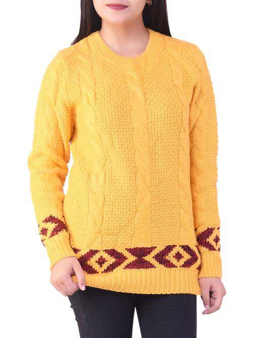 yellow woolen pullover - 14485471 - Very Small Image - 1