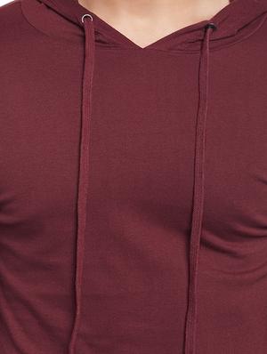 maroon cotton thumbhole tshirt - 14485617 - Standard Image - 4