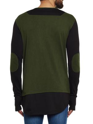 olive green cotton thumb hole t-shirt - 14485625 - Standard Image - 3