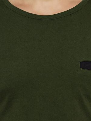 olive green cotton thumb hole t-shirt - 14485625 - Standard Image - 4