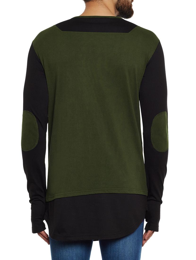 olive green cotton thumb hole t-shirt - 14485625 - Zoom Image - 3