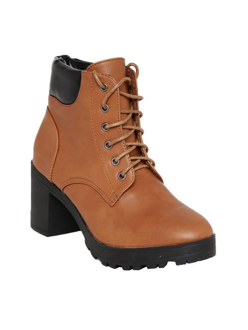 tan faux leather ankle boot - 14485745 - Very Small Image - 1