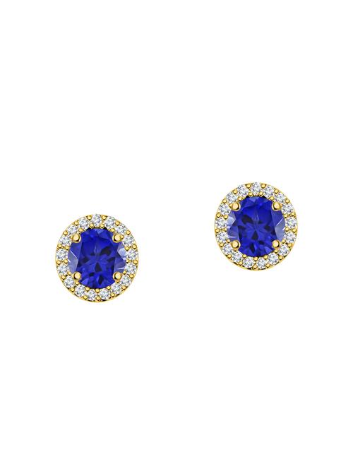 blue silver plated studs earrings - 14485800 - Very Small Image - 1