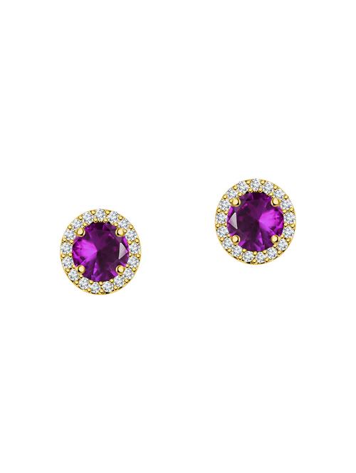 purple silver plated studs (set of 5) earrings - 14485801 - Very Small Image - 1