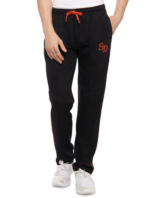 black cotton full length track pant - 14486320 - Very Small Image - 1