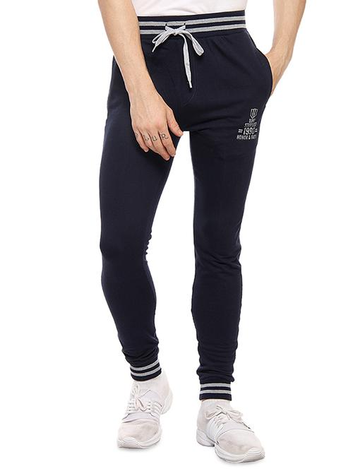 navy blue cotton full length jogger - 14486330 - Very Small Image - 1