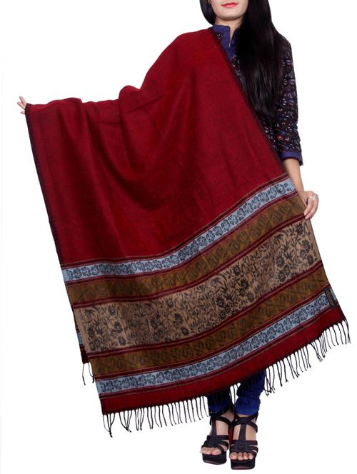 red wool reversible shawl - 14486389 - Very Small Image - 1