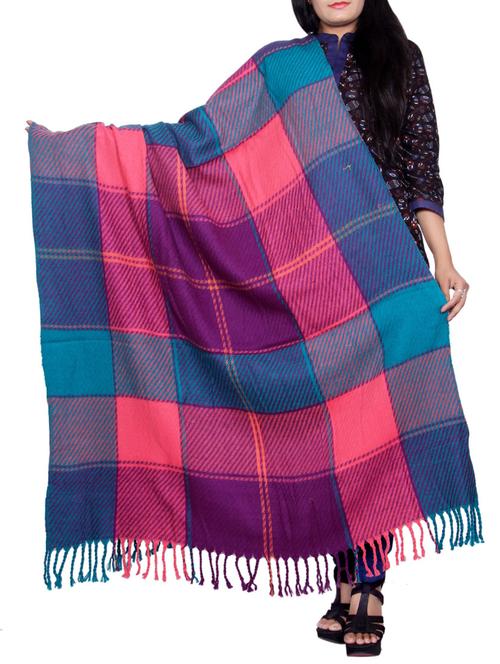 multicolored wool reversible shawl - 14486423 - Very Small Image - 1