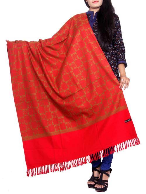 red wool reversible shawl - 14486436 - Very Small Image - 1