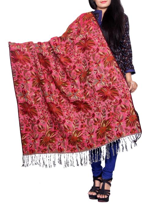 pink wool reversible shawl - 14486466 - Very Small Image - 1