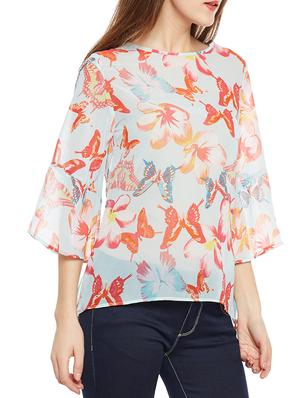 bell sleeved high low top - 14486474 - Standard Image - 2