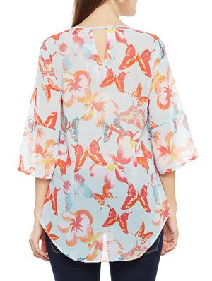 bell sleeved high low top - 14486474 - Standard Image - 3