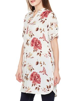 mandarin neck floral tunic - 14486493 - Standard Image - 2