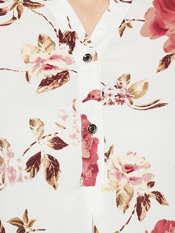 mandarin neck floral tunic - 14486493 - Zoom Image - 4