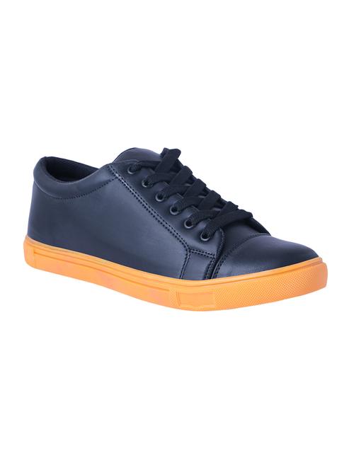 black leatherette lace up sneaker - 14486533 - Very Small Image - 1