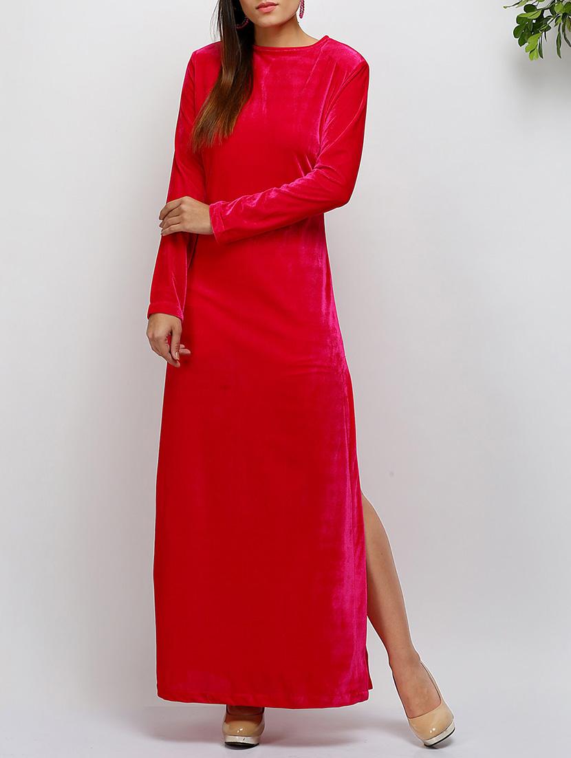 pink velvet maxi dress - 14486576 - Zoom Image - 1