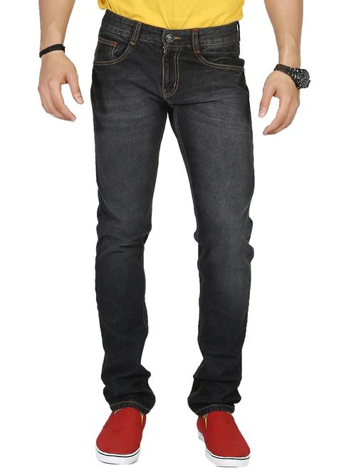black denim washed jeans - 14486819 - Standard Image - 1