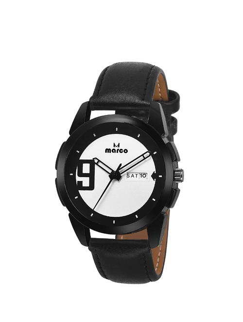 MARCO White Dial Black Strap Day N Date Men's Watch - 14486939 - Very Small Image - 1