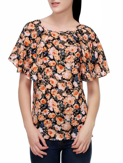 Green floral rayon top - 14487197 - Very Small Image - 1