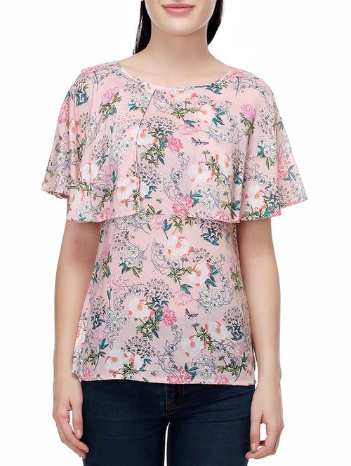 pink printed rayon top - 14487198 - Very Small Image - 1