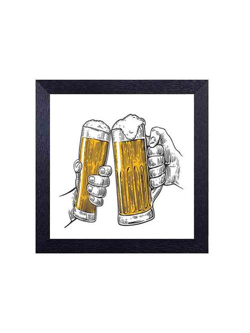 Beer mugs in hands cheers Framed Poster - 14487279 - Very Small Image - 1