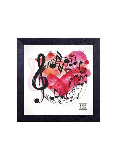 Music notes forming an heart Framed Poster - 14487350 - Very Small Image - 1