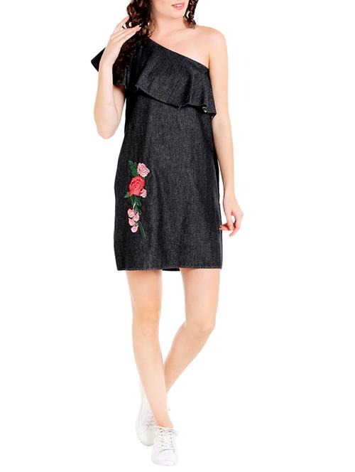 black single shoulder dress - 14487390 - Very Small Image - 1