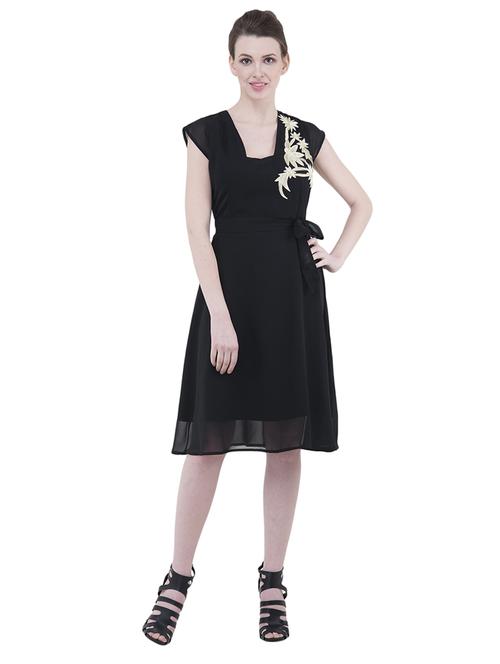black fit & flare dress - 14487557 - Standard Image - 1